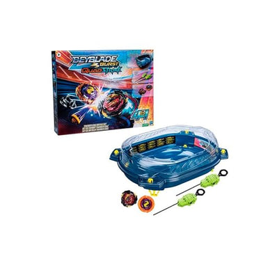 Beyblade Burst QuadStrike Thunder Edge Battle Set, Battle Set mit Beystadium-Arena, 2 Kreiseln und 2 Startern, ab 8 im Sale